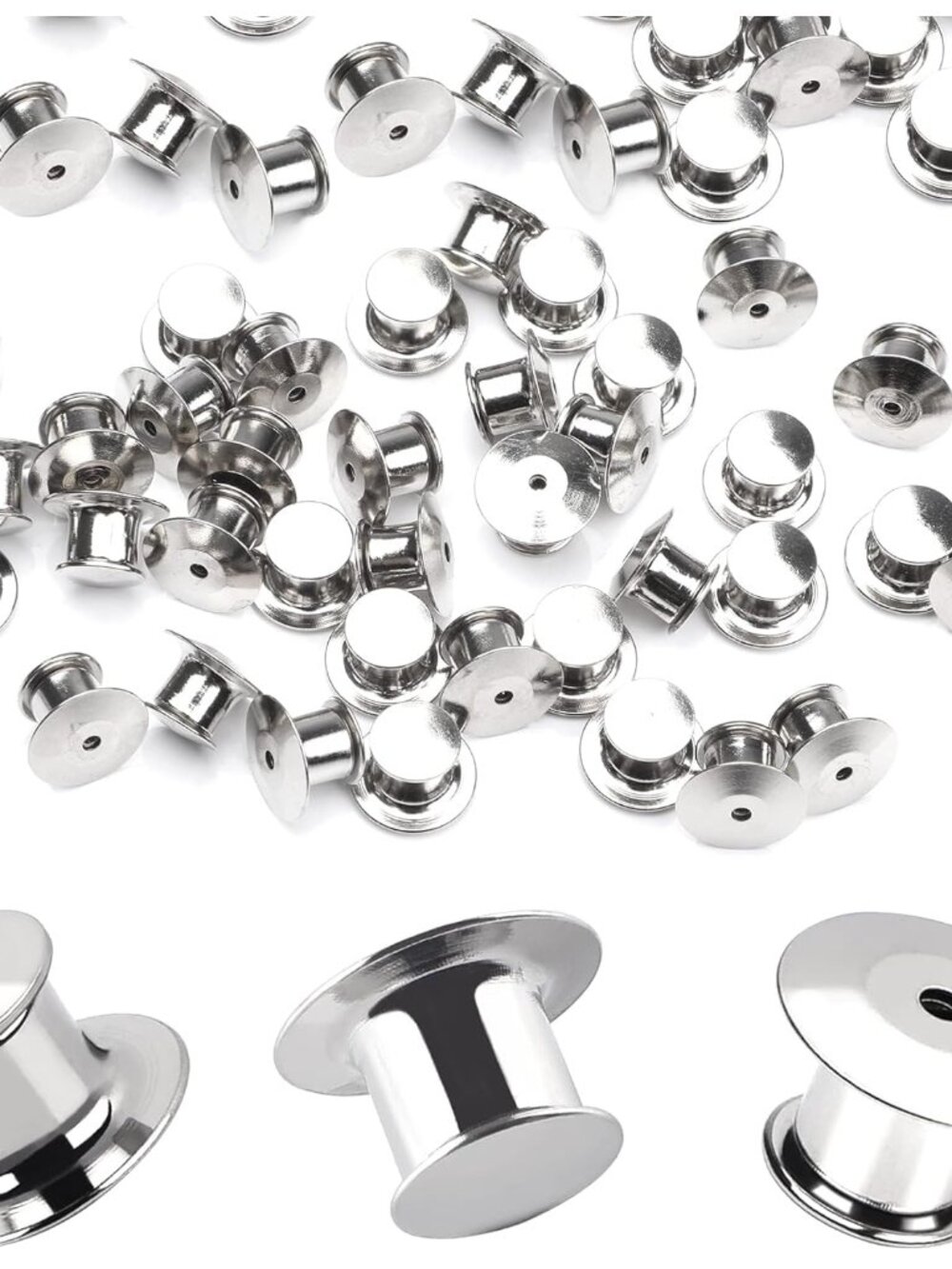 100 Pieces Metal Pin Backs Locking Pin Keepers Locking Clasp
